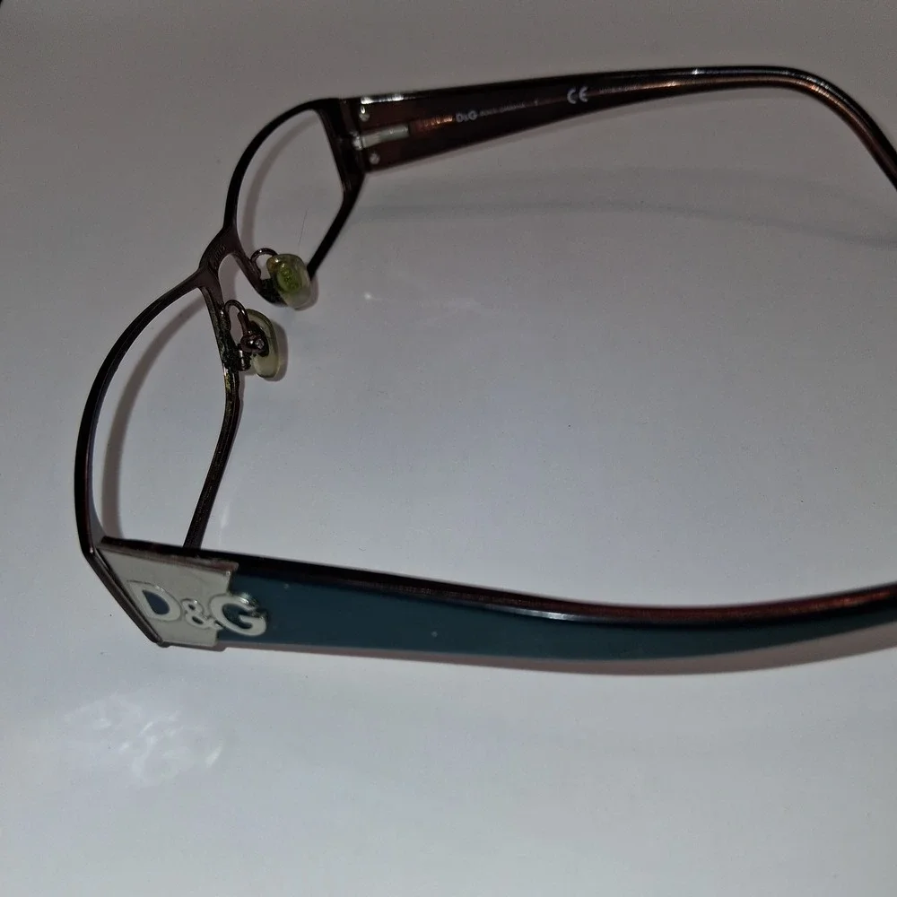 D&G Dolce Gabbana 5028 147 Brown Blue Rectangular Eyeglasses Frames 53-15-140